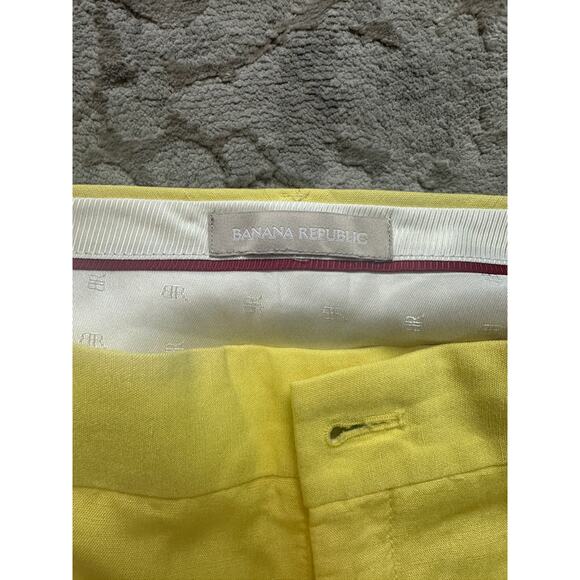 Banana Republic Collection Women’s Linen Blend Pants Yellow Wide Leg Size 6/8 - Picture 3 of 8